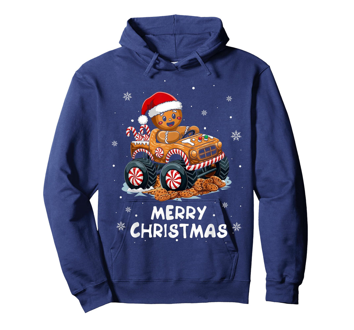 Monster Truck Gingerbread Man Funny Merry Christmas Baking T-Shirt