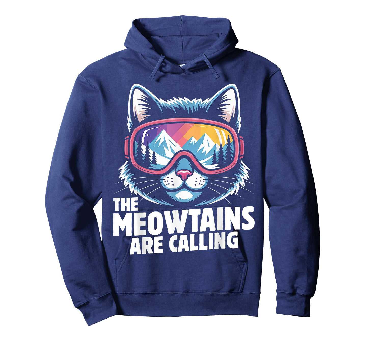 The Meowtains are Calling Funny Skiing Humoe Ski Cat Lover T-Shirt