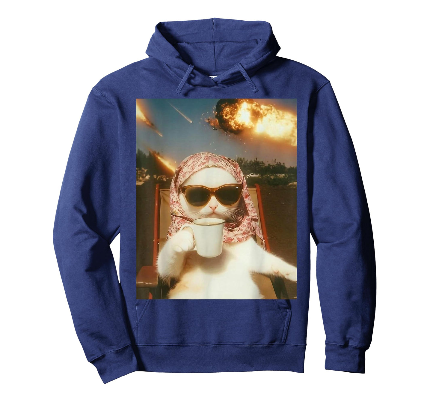 Funny Chill Cat Volcano Unhinged for Cat Lovers Man Women T-Shirt