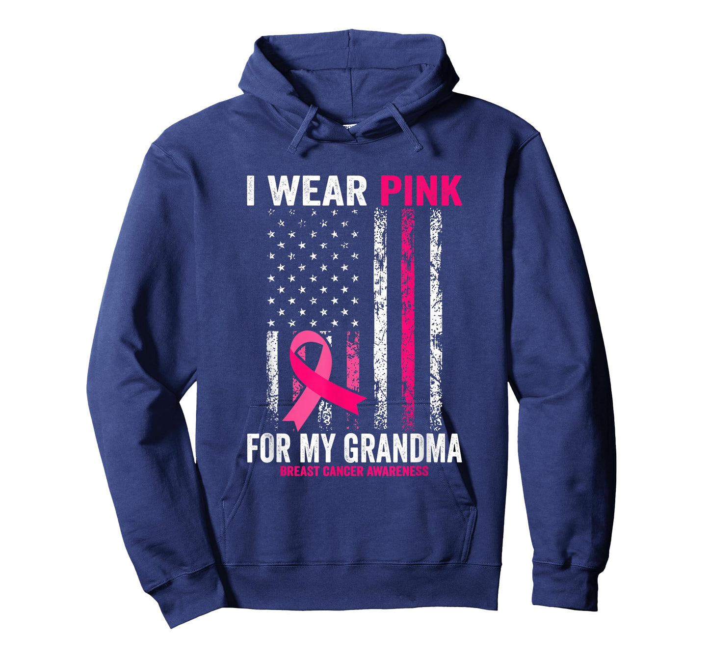 I Wear Pink for My Grandma American Flag T-Shirt