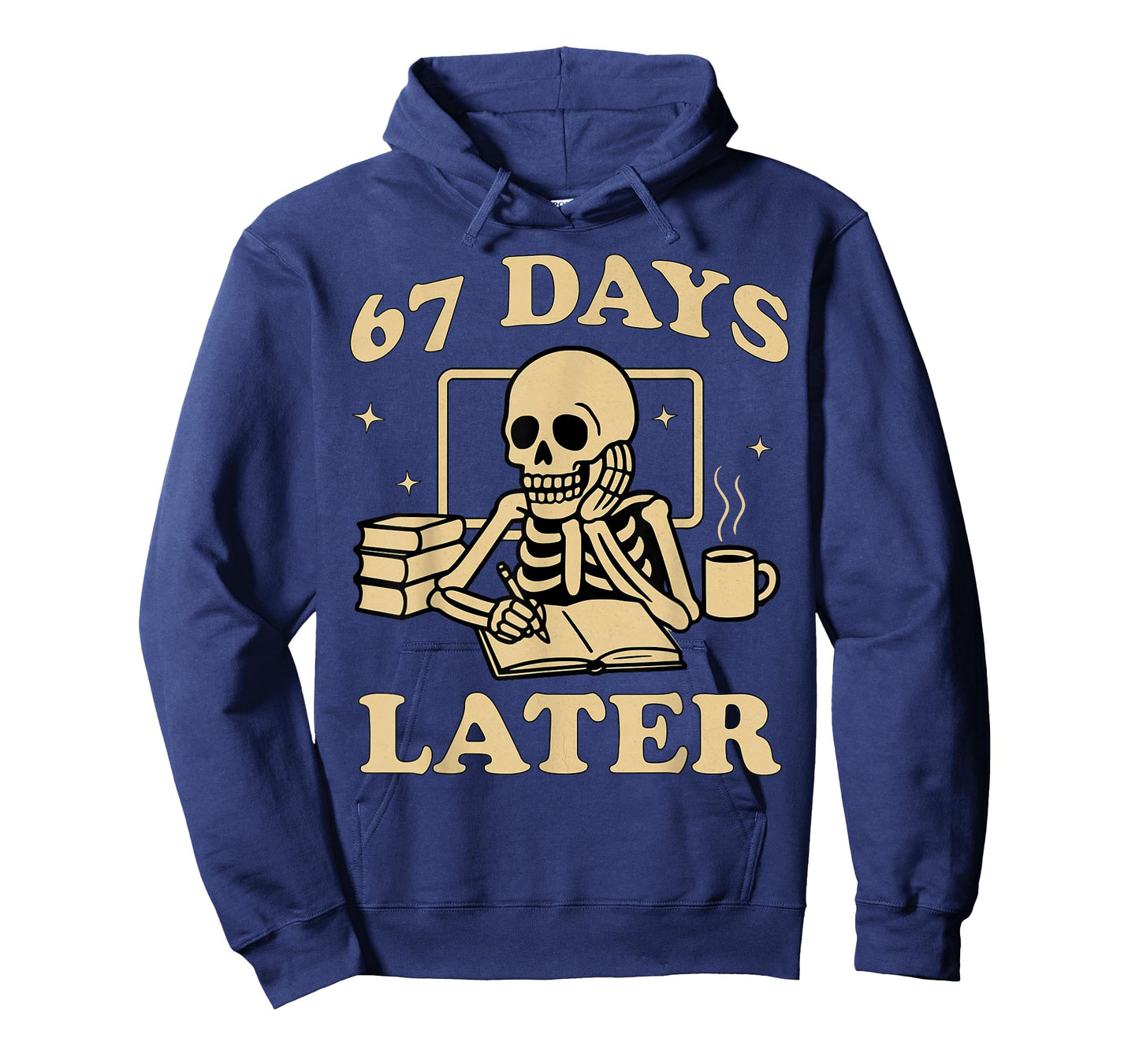 67th Day of School Teacher Skeleton Funny 6 7 Meme Six Seven T-Shirt