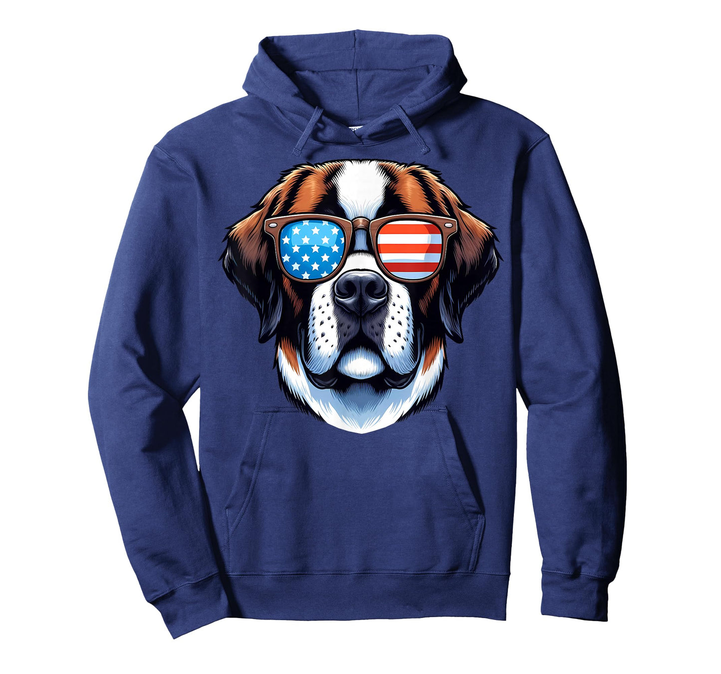 Saint Bernard Patriotic American Flag USA Sunglasses Dog T-Shirt