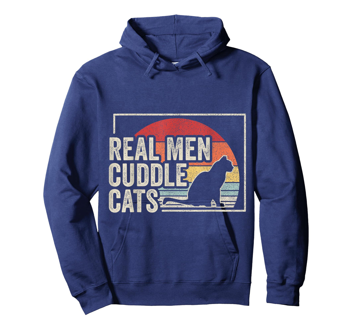 Retro Vintage Real Men Cuddle Cats Funny Cat T-Shirt