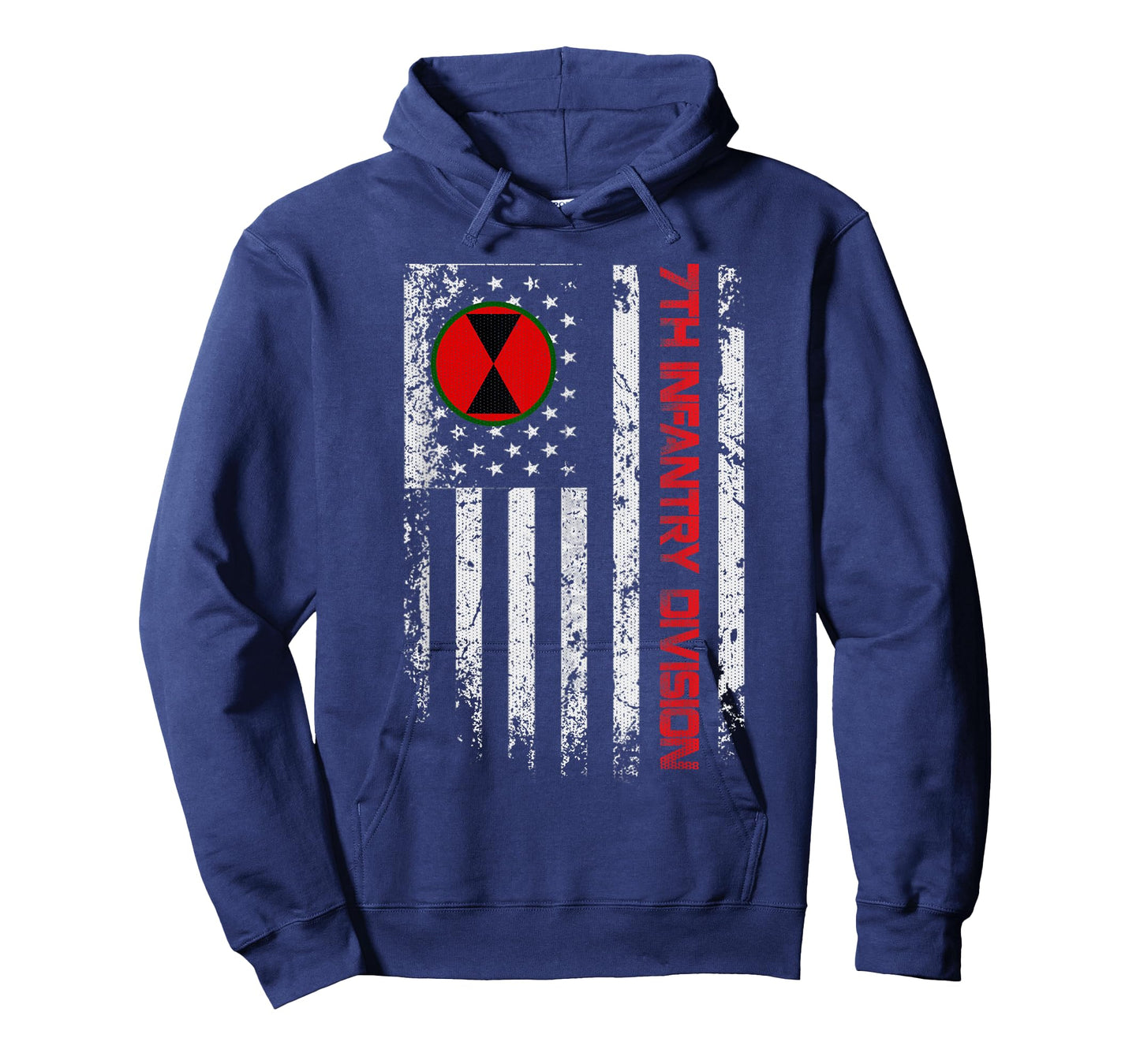 7th Infantry Division Vintage USA Flag Military Veterans Day T-Shirt