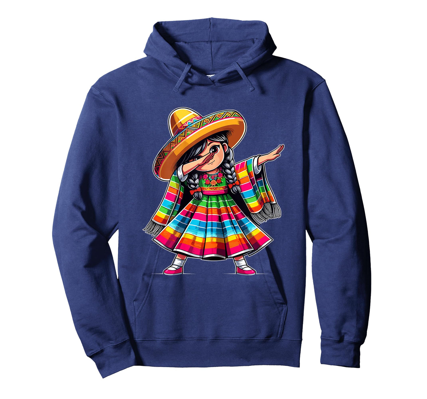 Mexican Dabbing Girl Poncho Sombrero Cinco de Mayo T-Shirt