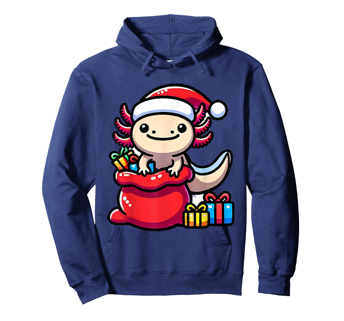 Funny Axolotl Christmas shirt Santa Hat Xmas Outfit kids T-Shirt