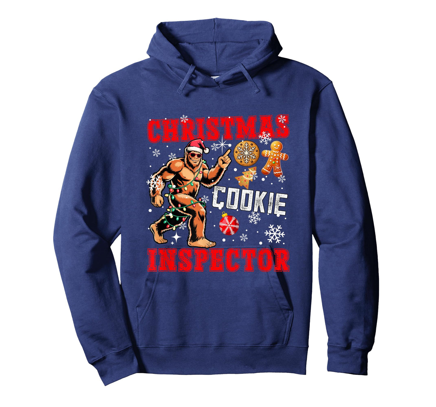 Christmas Cookie Inspector Xmas Santa Bigfoot Funny Baker T-Shirt