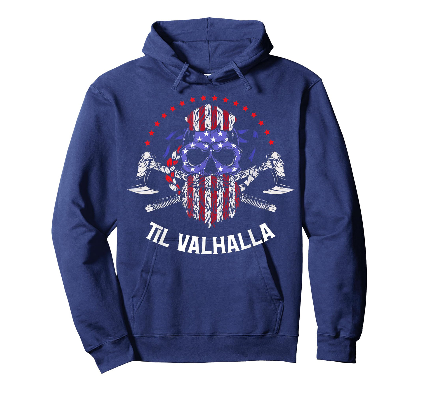 Til Valhalla American Viking, Odin Norse Man US Flag T-Shirt