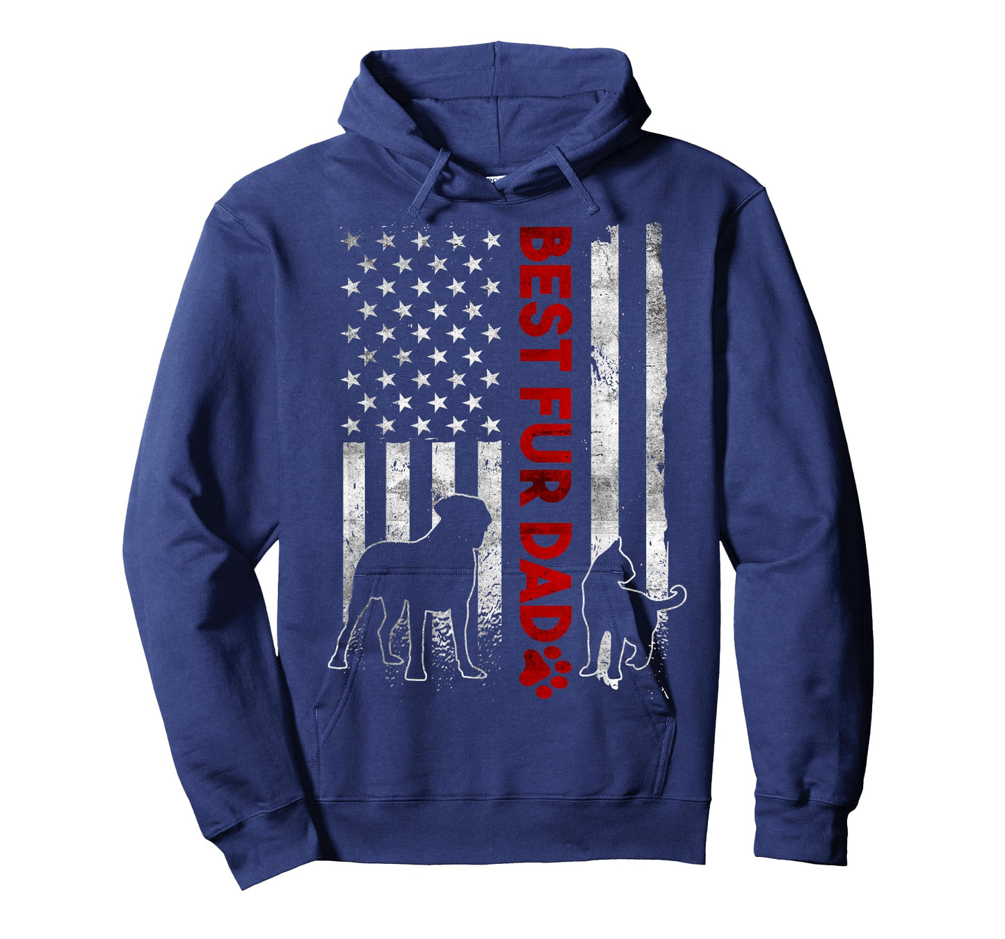 Retro Best Fur Dad Ever American Flag T-Shirt