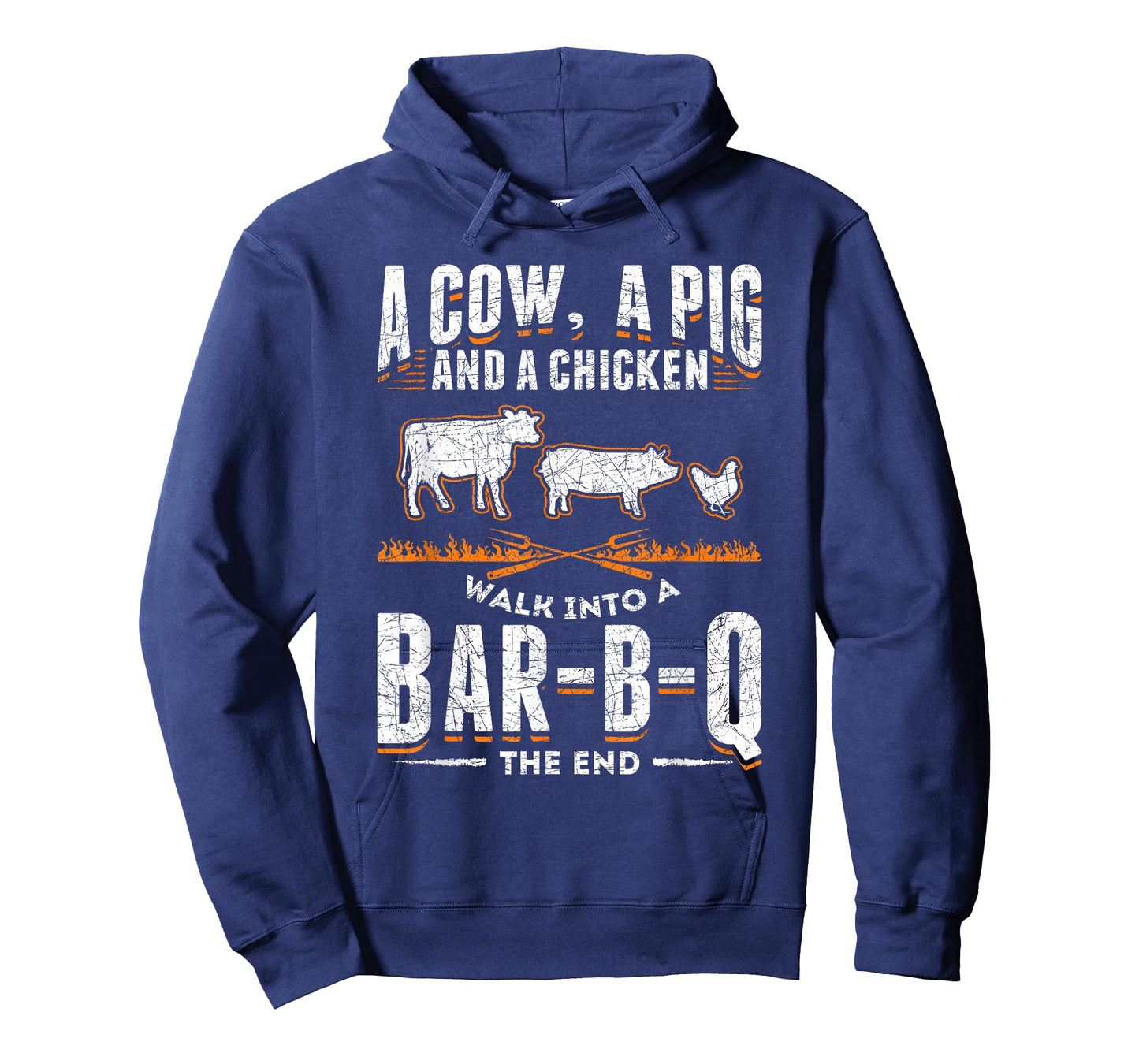 A Cow A Pig And A Chicken Walk Into A Bar B Q The End BBQ T-Shirt