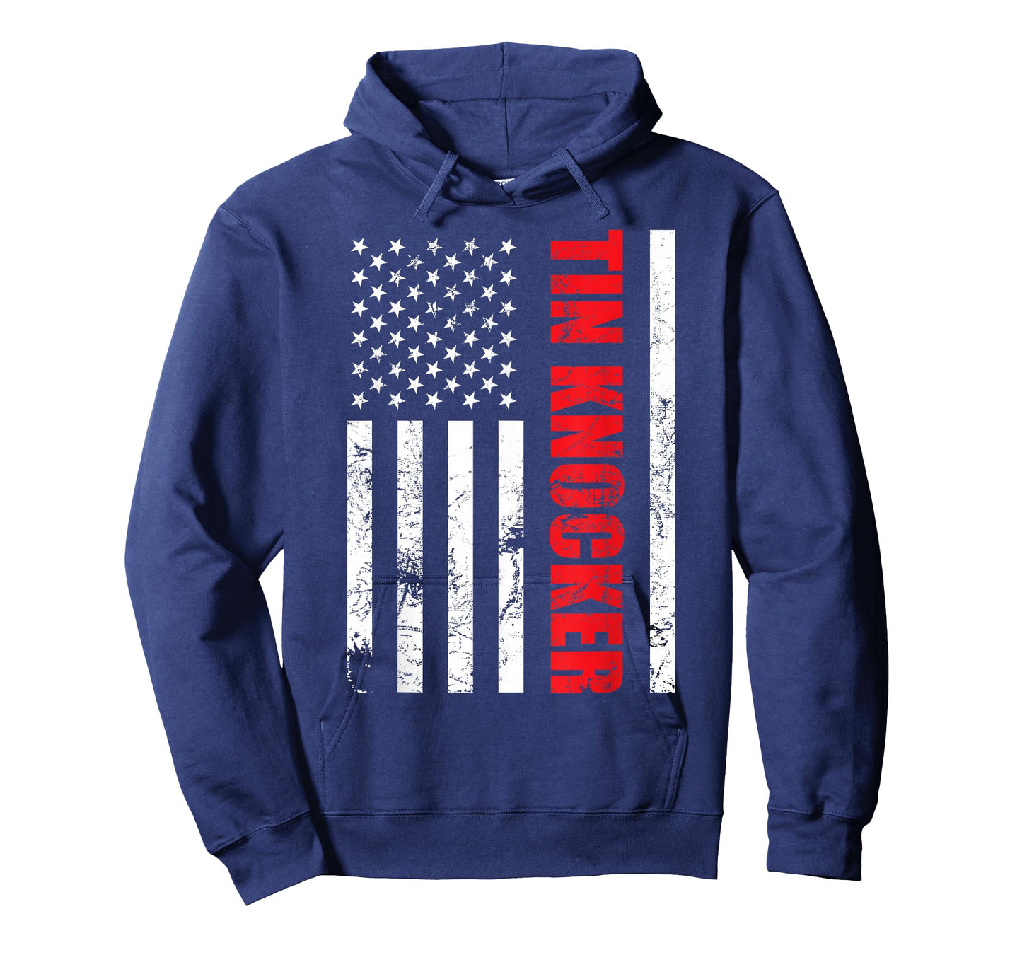 Tin Knocker Sheet Metal Worker, American Vertical Flag USA T-Shirt