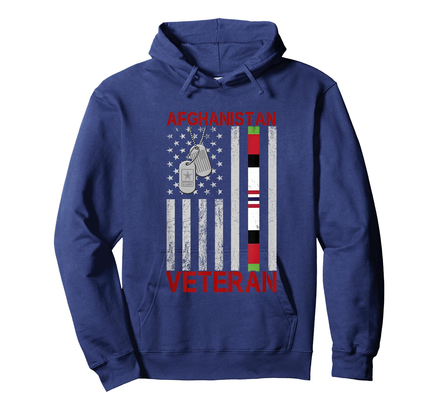 Afghanistan War Veteran Ribbon Distressed US Flag Military T-Shirt
