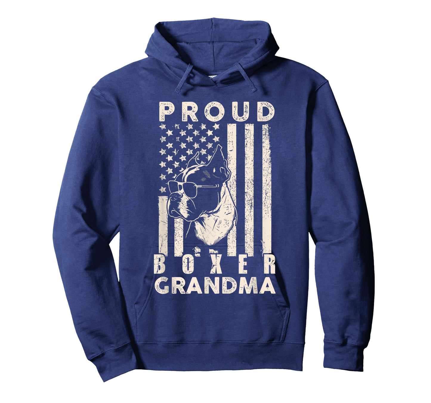 Proud Boxer Dog Grandma American Flag Patriotic Dog Lover Women Kids Men T-Shirt