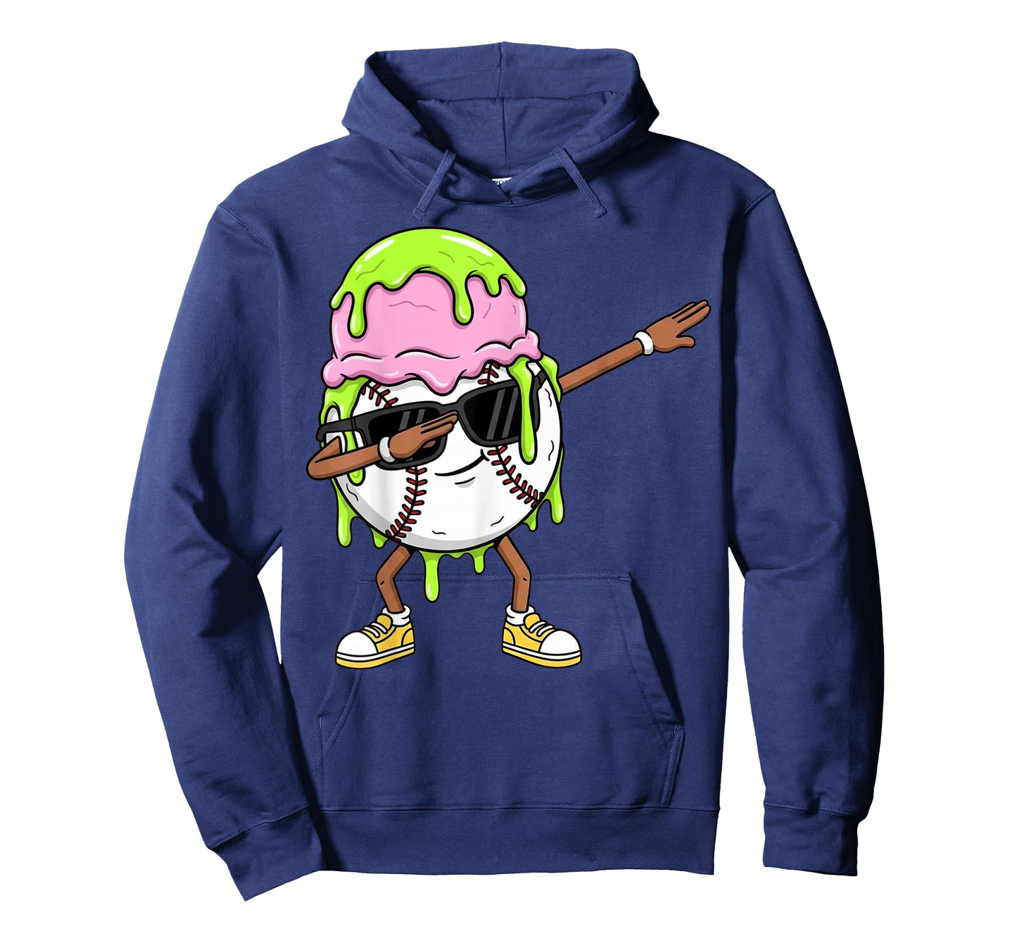 Dabbing Baseball Drip Ice Cream Kids Youth Boys Girls T-Shirt