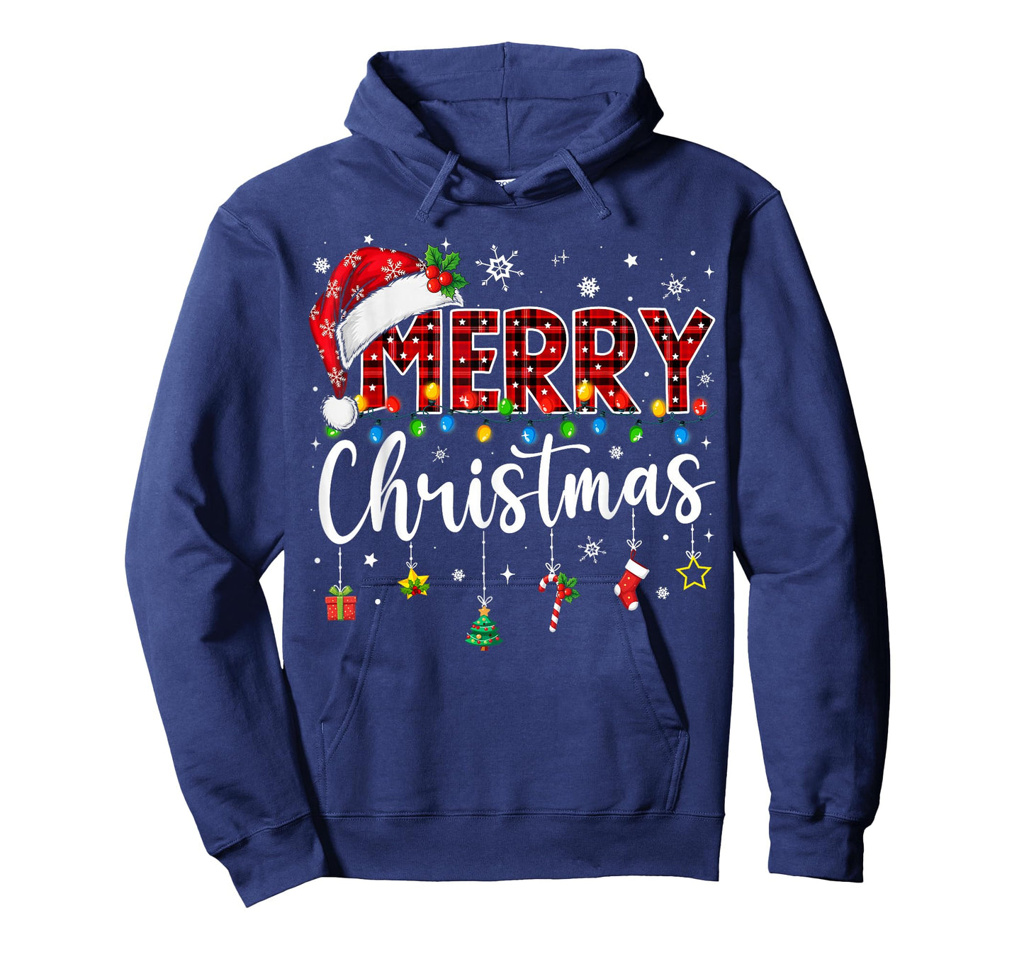 Merry Christmas Buffalo Plaid Red Santa Family Xmas Pajamas T-Shirt
