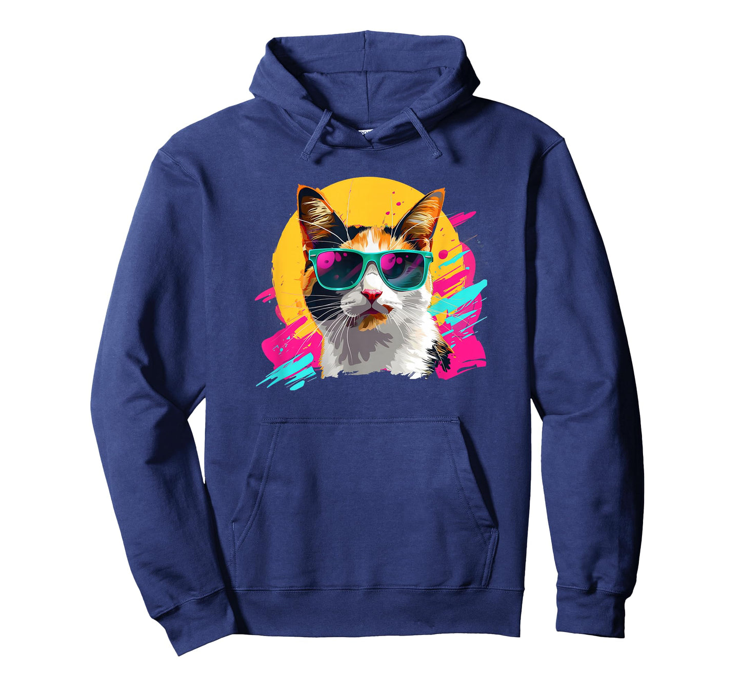 Mens Womens Retro Vintage 80s Sunglasses Calico Cat Lover T-Shirt