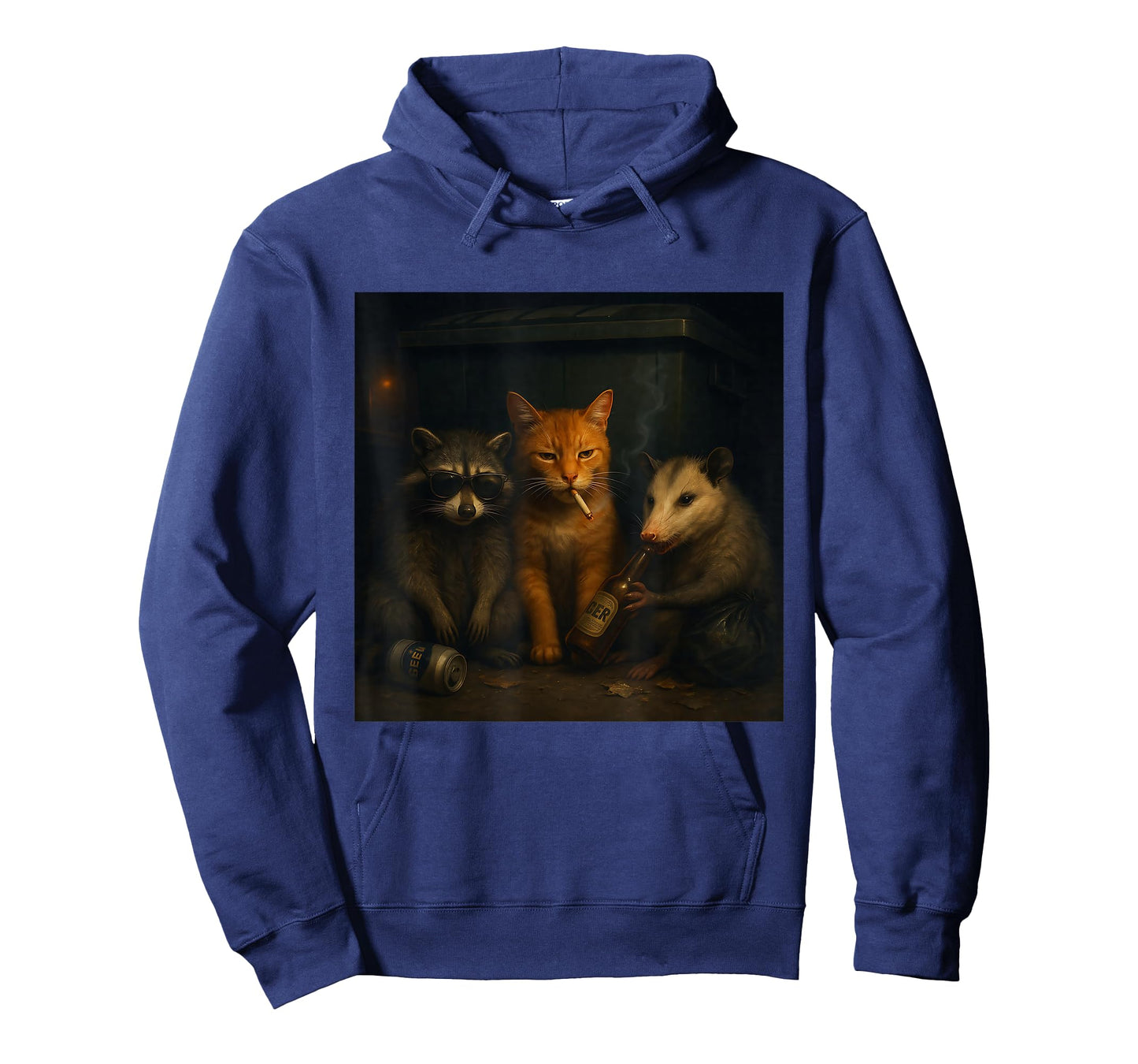 Cat Smoking Cigarette Racoon Opossum Funny Meme Cat T-Shirt