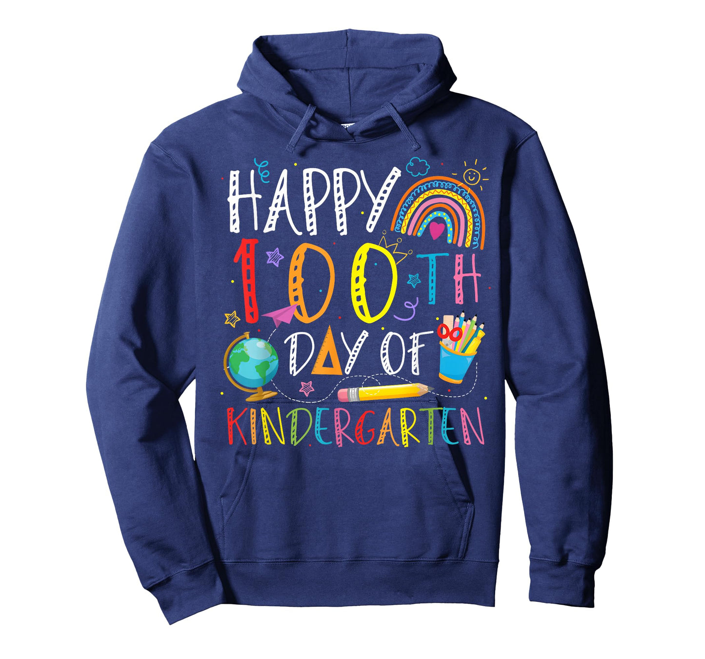 Happy 100th Day of Kindergarten Kids Teacher Rainbow T-Shirt