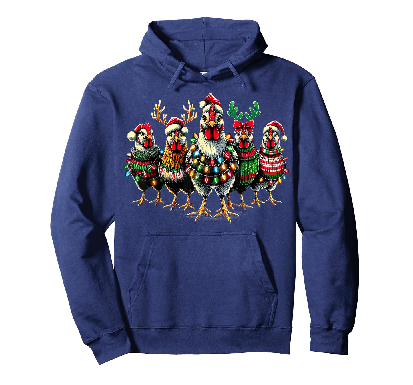 Christmas Chicken Lights Farm Xmas T-Shirt
