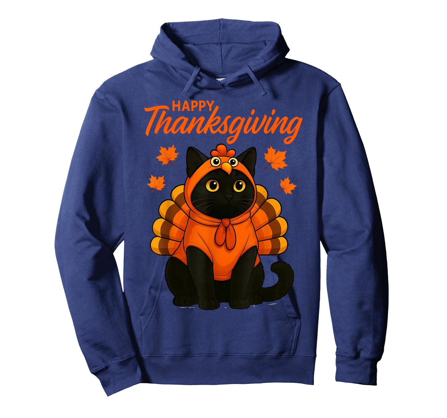 Cute Black Cat Turkey Happy Thanksgiving Fall Meow Cat Lover T-Shirt