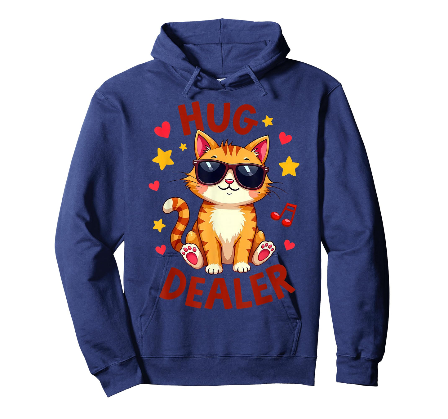 Hug Dealer Cute Cat with Sunglasses Design T-Shirt