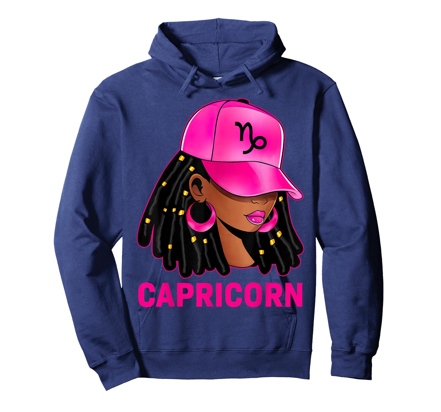 Capricorn Queen Loc'd Hair Black Woman Cap Zodiac Sign T-Shirt