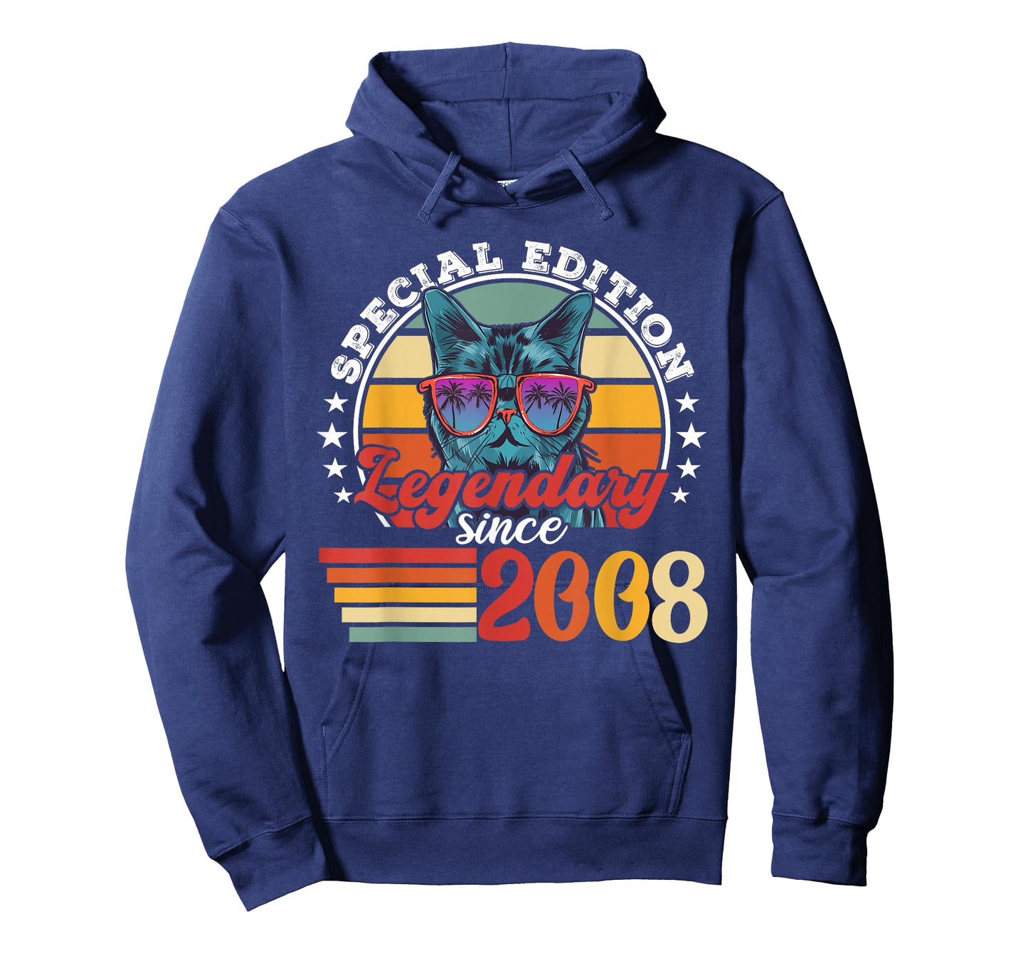 Retro cat with sunglasses funny saying vintage 2008 T-Shirt