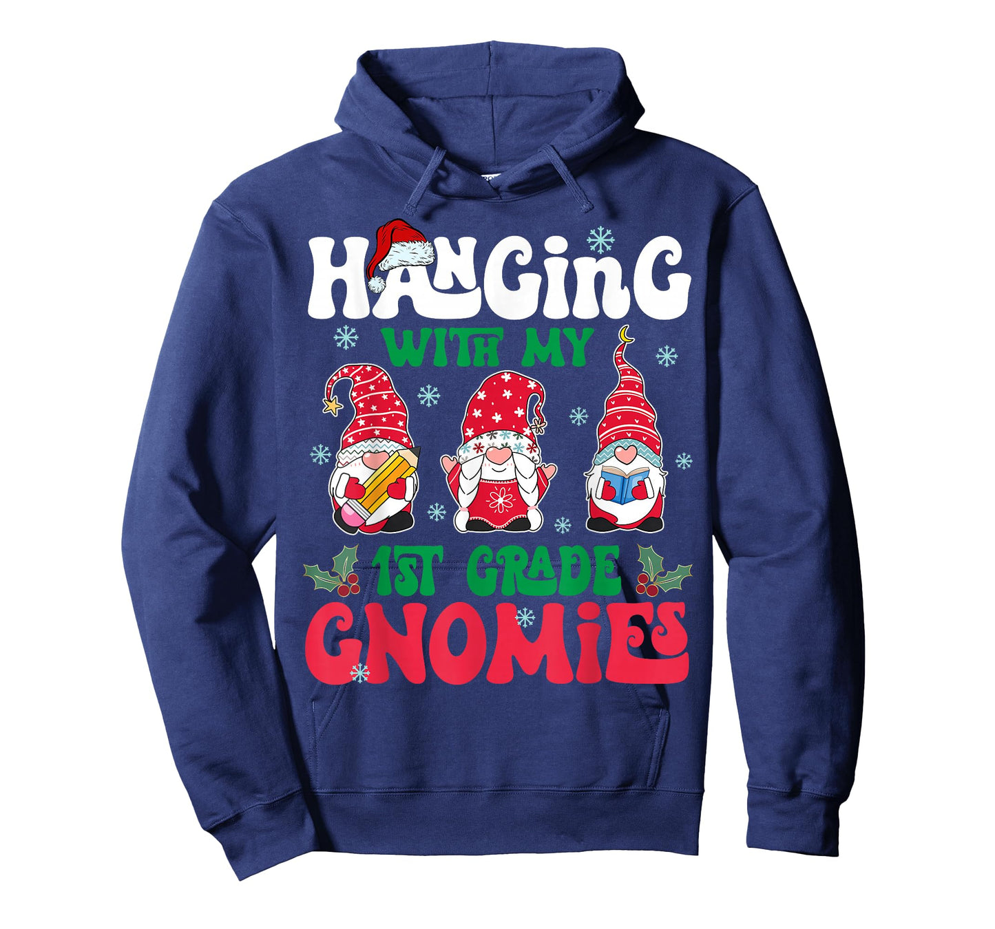 Hanging with My 1st Grade Gnome Christmas Funny Teacher Kids T-Shirt