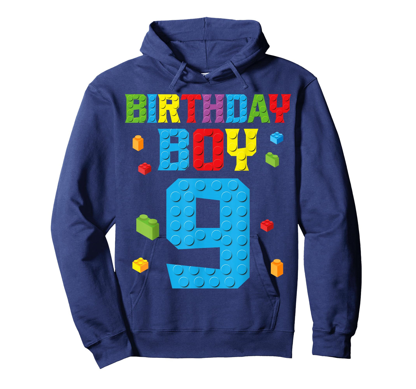 Master Builder 9th Birthday Boy Nine 9 Year Building Bricks T-Shirt
