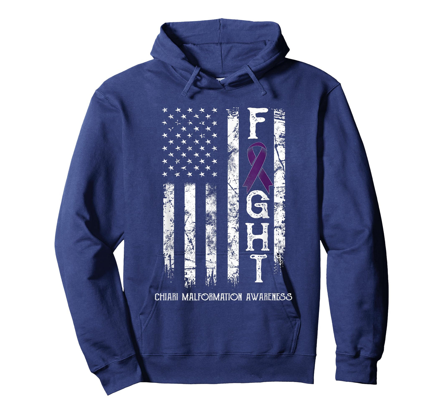 Chiari Malformation Warrior US Flag T-Shirt