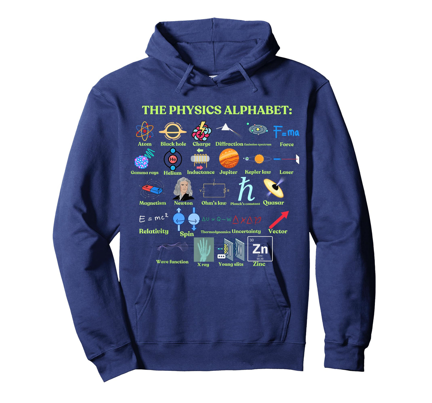 The Physics Alphabet, cool science and Physics T-Shirt
