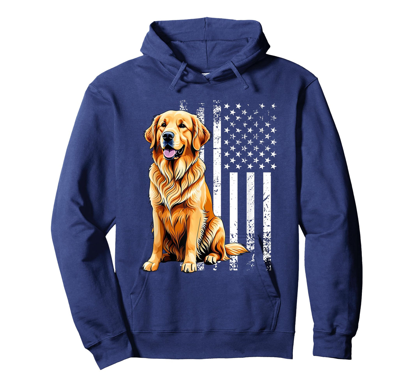 Golden Retriever Dog USA Flag Graphic T-Shirt