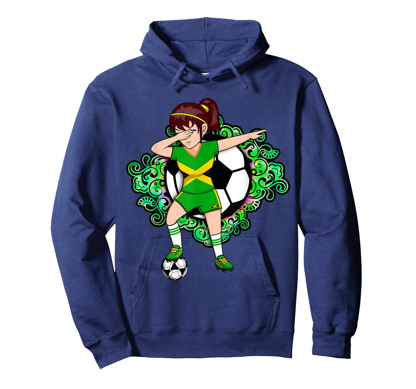 Dabbing Soccer Girl Jamaica Jersey Floral Football Flower T-Shirt