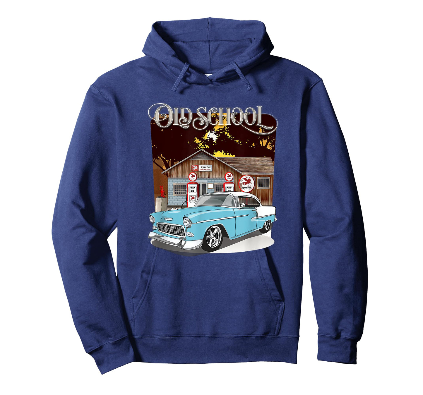 1955 Skyline Blue & White Bel Air Old School T-Shirt