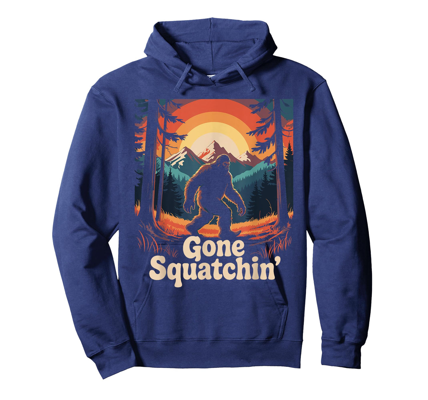 Gone Squatchin' Sasquatch Forest Mountain Sunset Adventure T-Shirt