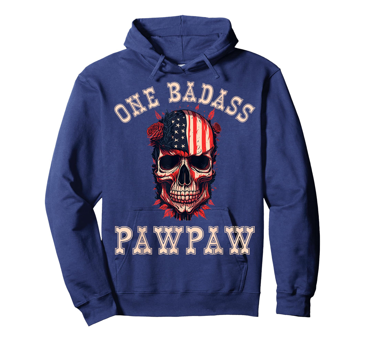 One Badass Pawpaw USA Funny Vintage Fathers Day Grunge Skull T-Shirt
