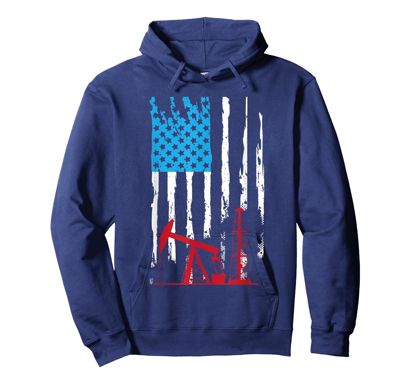 Patriotic Oilfield Worker Oilman Oil Rig Drilling US Flag T-Shirt