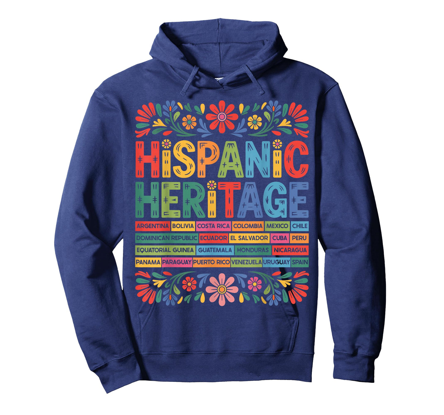 Flower Latin Countries Flag National Hispanic Heritage Month T-Shirt
