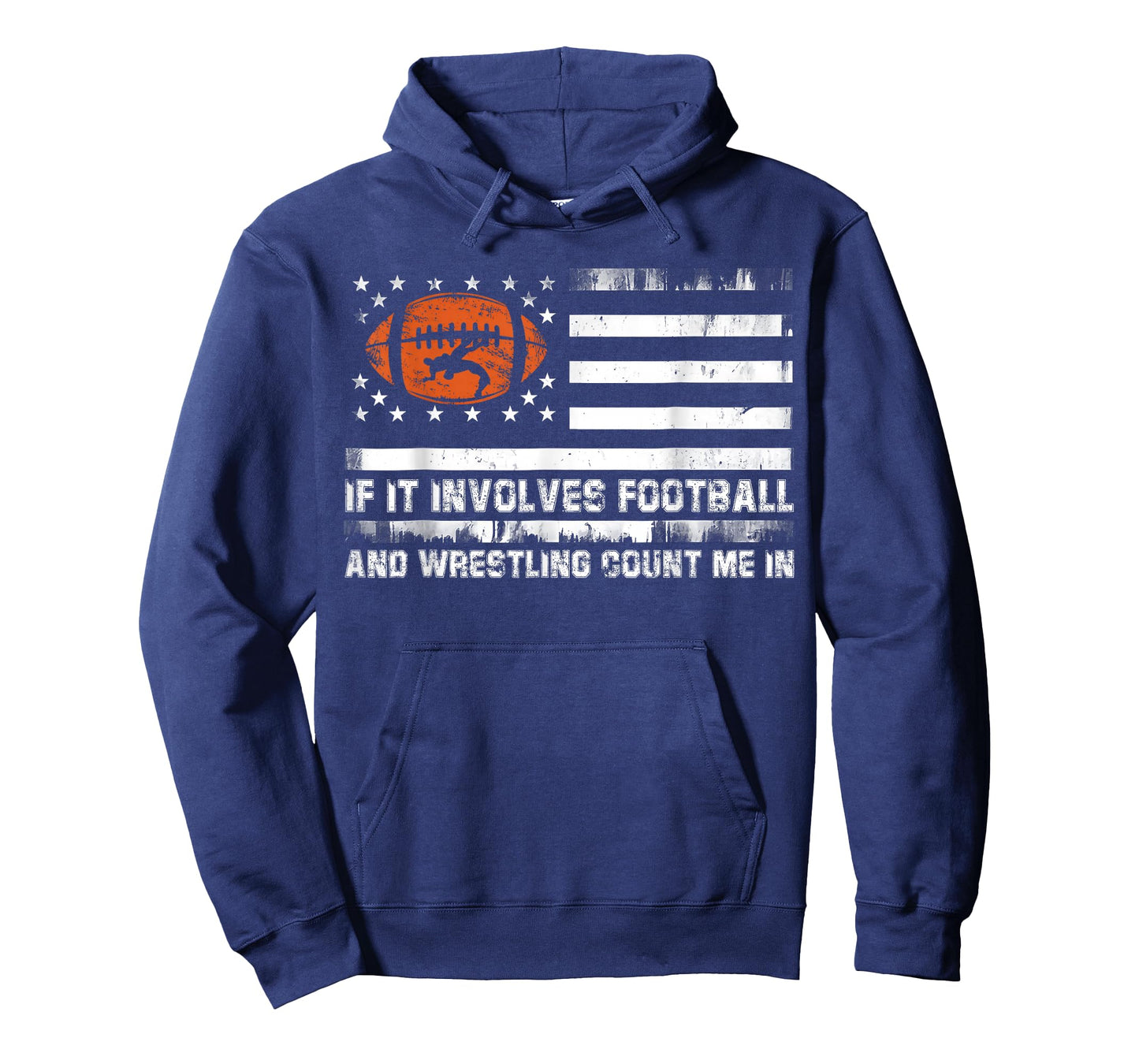 If It Involves Football And Wrestling Count Me In Us Flag T-Shirt