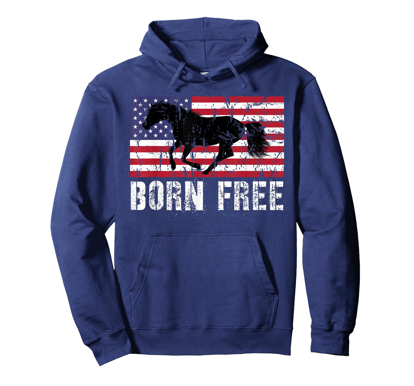 Vintage Born Free Horse American Flag Wild Mustang T-Shirt