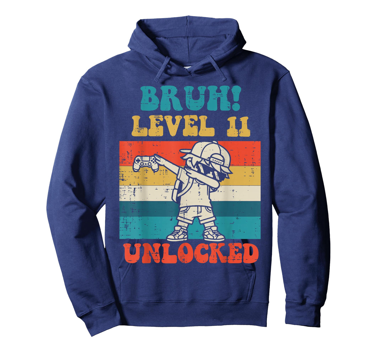 Bruh Level 11 Unlocked Gamer Dab Retro 11th Birthday Boys T-Shirt