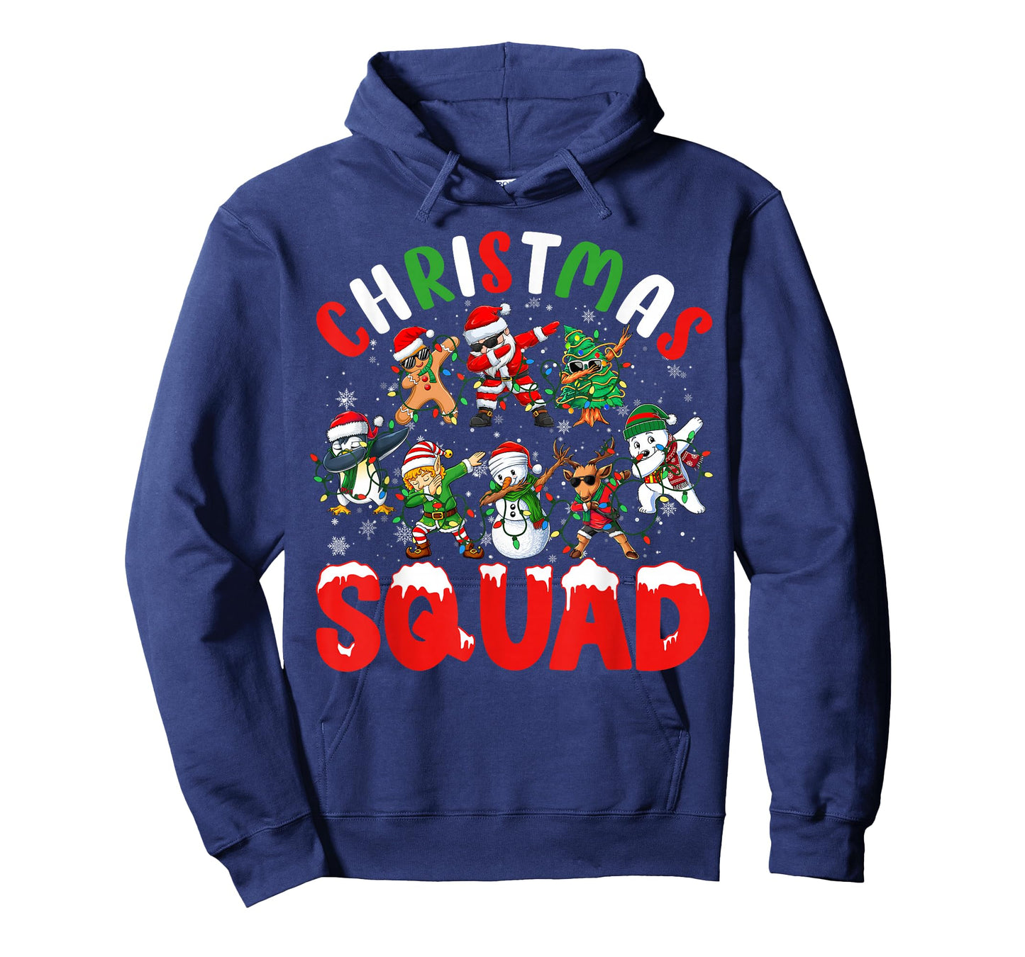 Dabbing Santa Xmas Lights Men Women Kids Funny Christmas T-Shirt