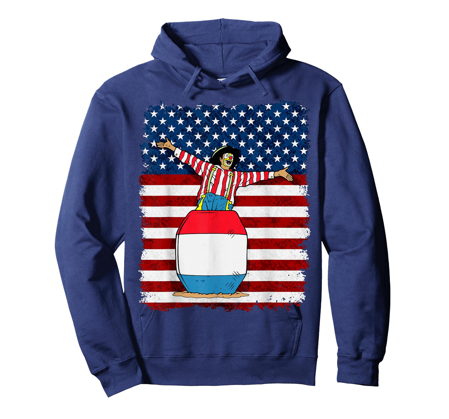 Rodeo Clown on American Flag Patriotic T-Shirt
