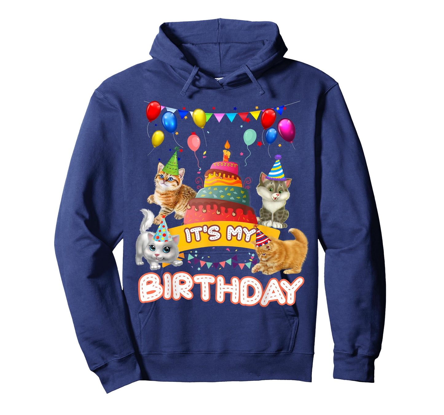 It's My Birthday Cat and Kitten Party Day Girl's and Boy's T-Shirt Small
