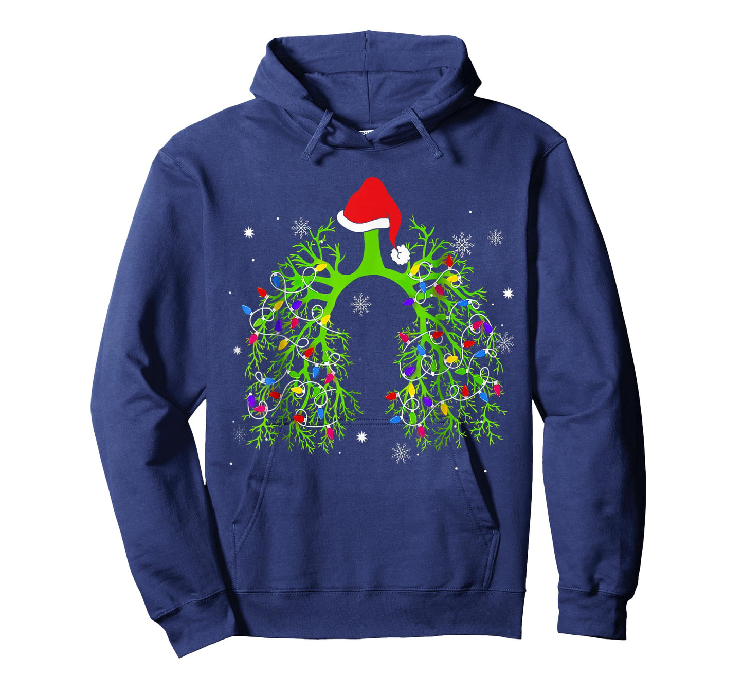 Christmas Nurse Respiratory Therapist Lung Xmas Lights T-Shirt