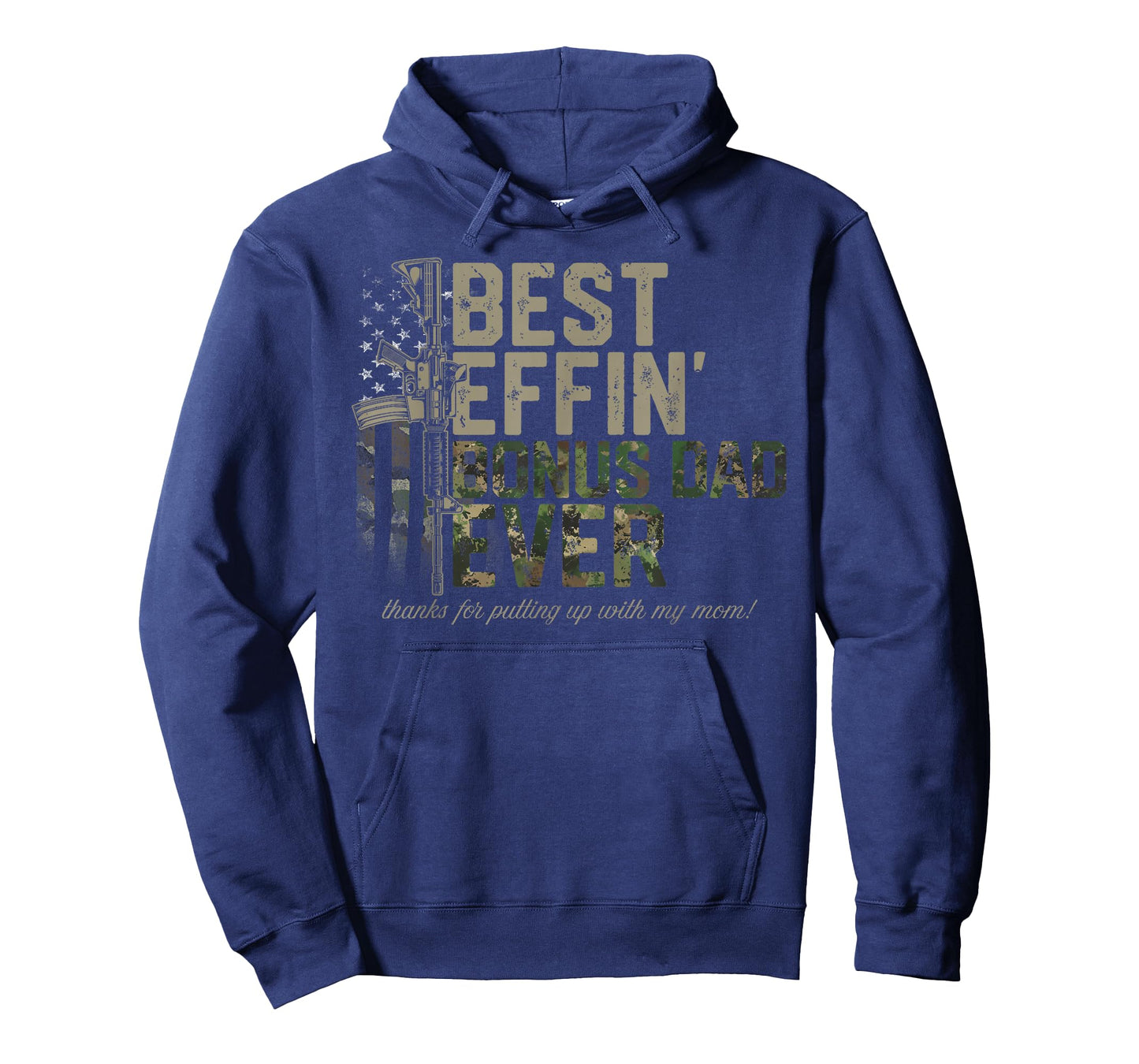 Best Effin Bonus Dad Shirt - American Camo Flag Funny T-Shirt