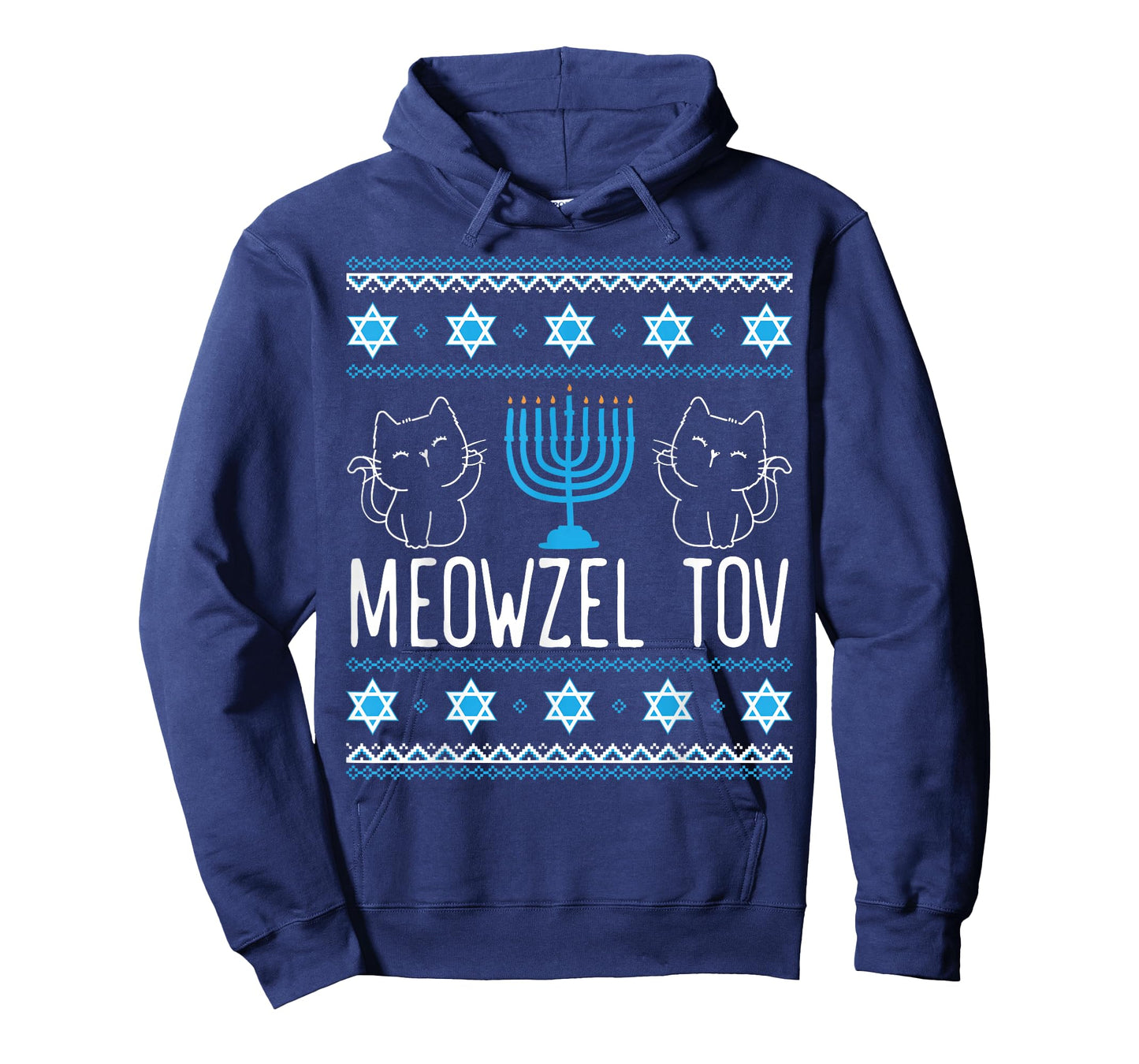 Meowzel Tov Menoarah Hanukkah Cat Lover Jewish Kitty T-Shirt