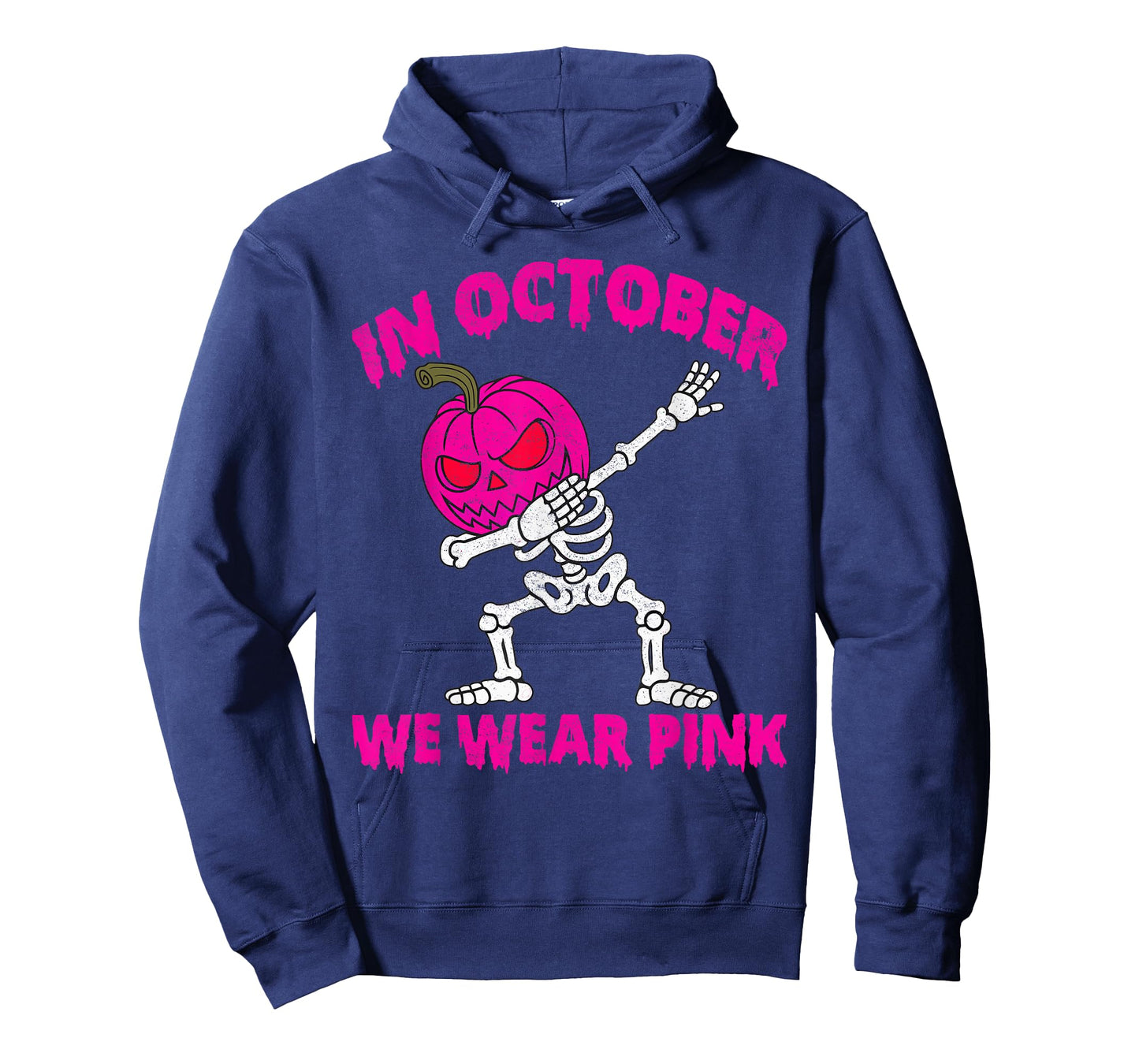 in October We Wear Pink Breast Cancer Pumpkin Halloween Boys T-Shirt