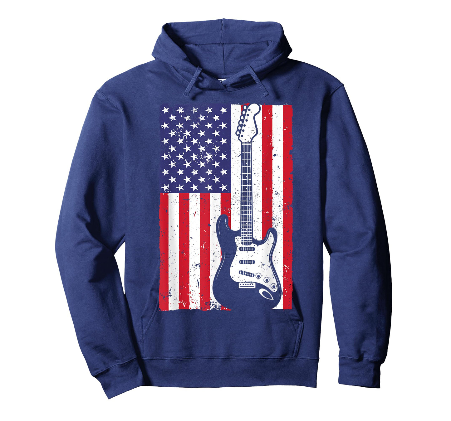 Cool American Flag Guitar For Men Women Guitarist Music Rock T-Shirt