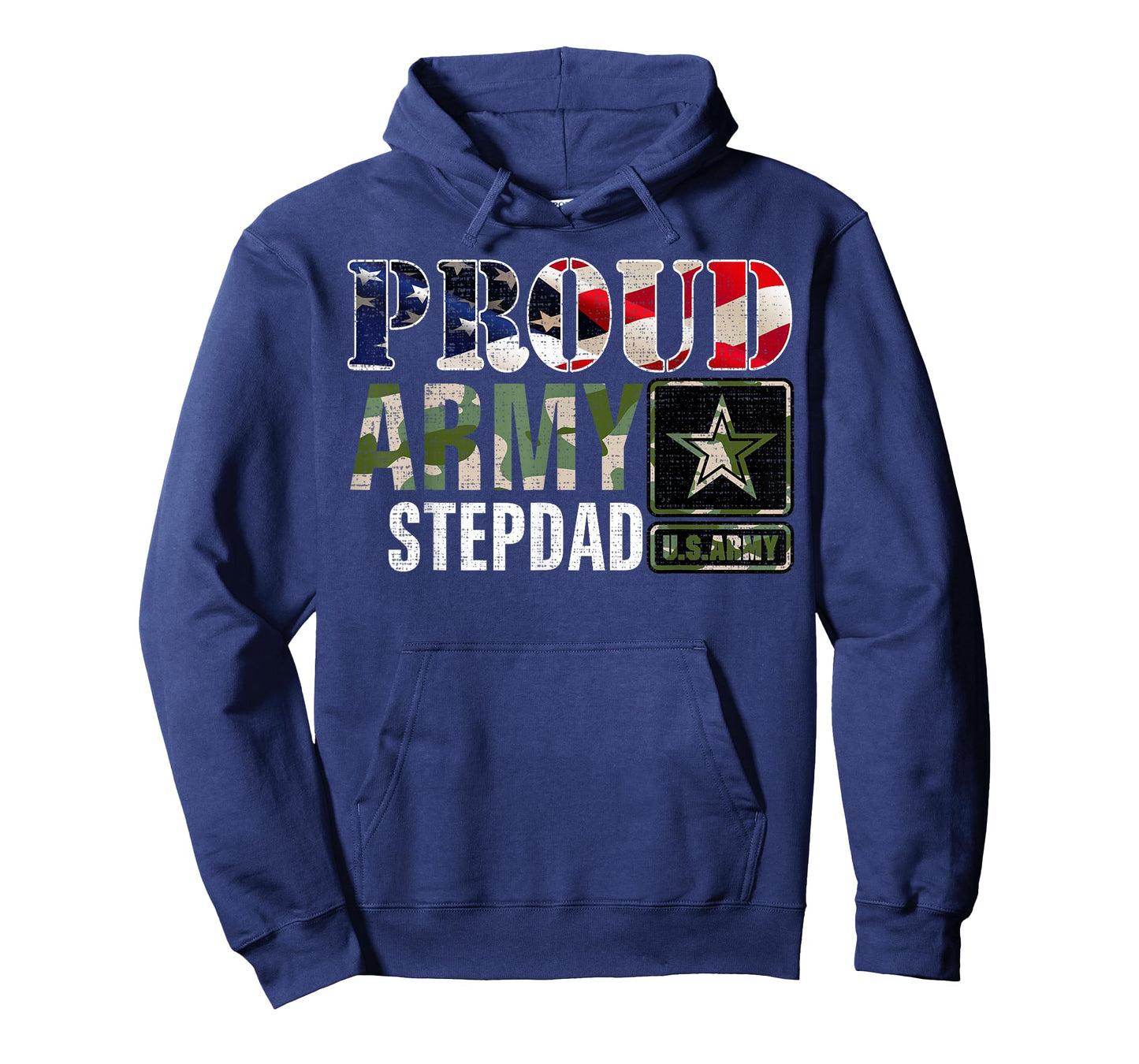 Vintage Proud Army Stepdad Camo With American Flag Gift T-Shirt